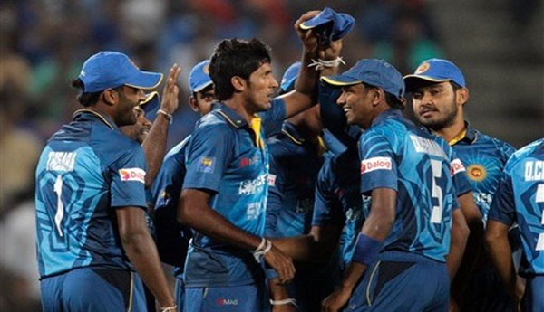 Happy Celebrations of Srilankan Cricket team won India by 5 Wickets