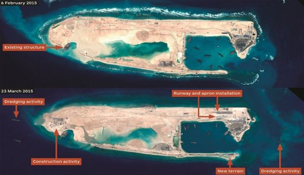 China’s military plane Landing on Disputed South China Sea Reef