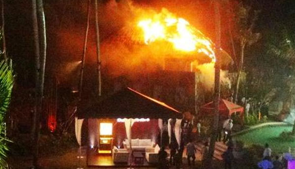 Fire at Shangri-La  Luxury Hotel Opening in Hambantota