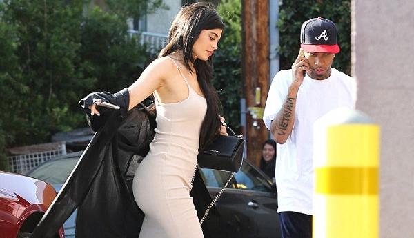 Kylie Jenner Dresses to Impress in Slinky Frock Keeping up the Romance