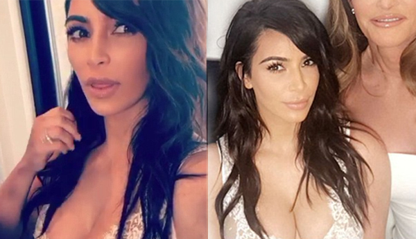 Kim Kardashian in white hot high-cut bathing suit