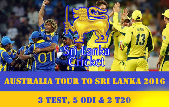 SriLanka Vs Australia Cricket Schedule 2016