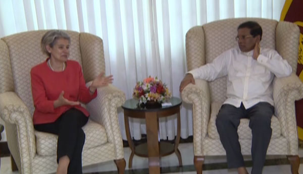 UNESCO Director General Irina Bokova Visited Maithripala Sirisena