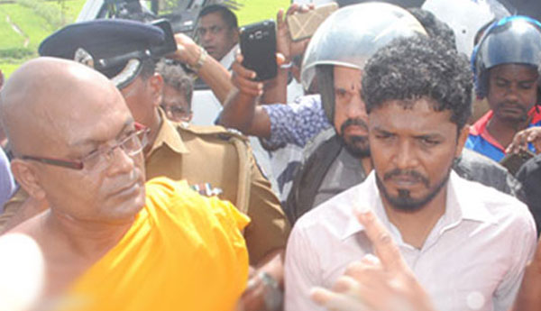 Tense Situation  Created by  Tress Passing  Mangalarama  Monk  in Batticaloa