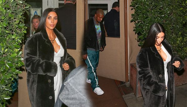 Downcast Kanye West  Trails Behind Kim Kardashian as the Pair are seen Together for the First Time Since his Breakdown