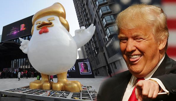 Giant Rooster Statue in China Looks Like Donald Trump