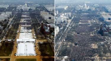 Trump inauguration: President attacks ‘dishonest’ media over crowd photos