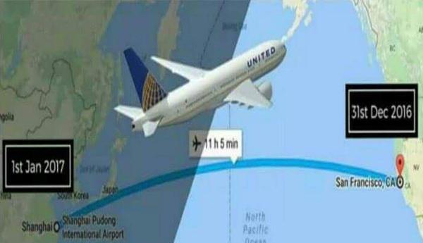 Flight Leaves China in 2017, Lands in San Francisco in 2016?