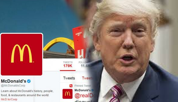 McDonald’s Deletes Trump Tweet, Says Twitter Account Compromised