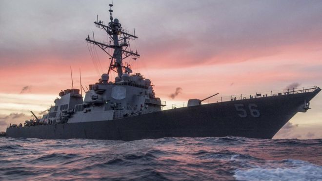 US Navy Ship Collides with Oil Tanker off Singapore