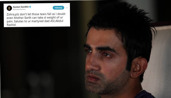 Gautam Gambhir To Support Education Of Slain Jammu & Kashmir Cop Abdul Rashid’s Daughter