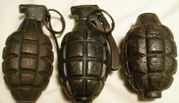 Three Hand Grenades Hidden Between Concrete Slabs  Recovered in Slave Island