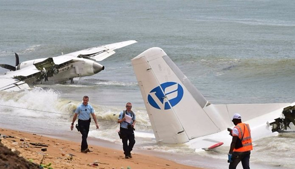 Ivory Coast crash: Four die when cargo plane plunges into sea