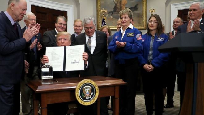 Donald Trump Signs Directive To Send Astronauts Back To Moon