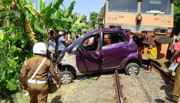 Cab Train Collision Costs One Life in Negombo