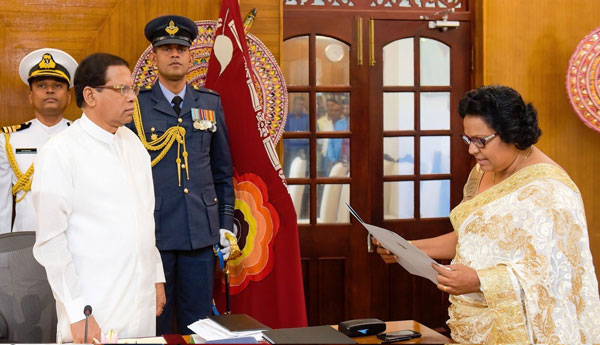 Sriyani Wijewickrama Sworn in As State Minister of  Provincial Council & Local Government