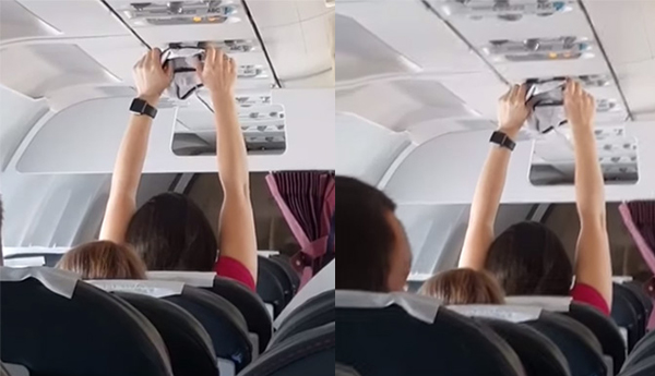 Woman Seen Drying Underwear On Air Vent During Packed Flight(Video)