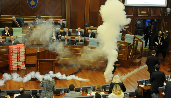 Kosovo Politicians Tear-Gassed Their Own Parliament