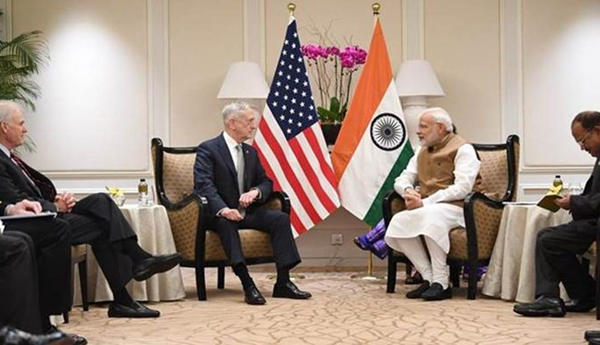 PM Modi Meets US Defence Secretary Jim Mattis in Singapore