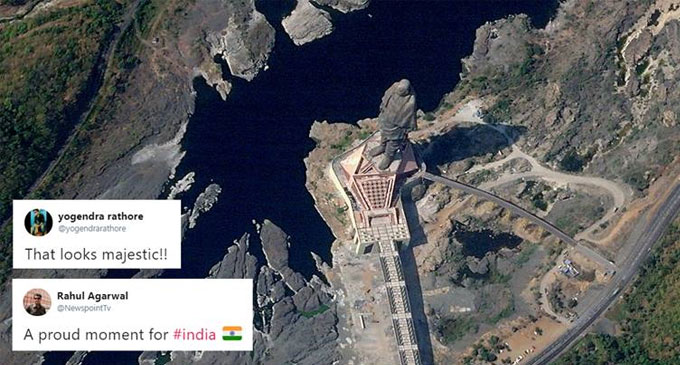 World’s tallest ‘Statue of Unity’ is visible from space; incredible satellite photo leaves Indians excited