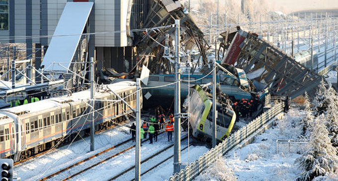 9 killed, dozens hurt as train hits locomotive, overpass in Turkey