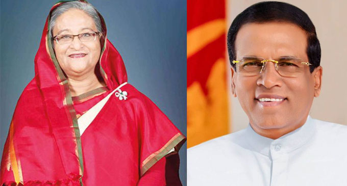 Sri Lankan president, PM congratulate Hasina
