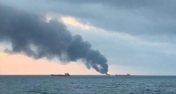 Russian rescue amid deadly blaze on two cargo ships off Crimea