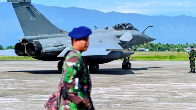 Bad weather forces French carrier jets to land in Indonesia