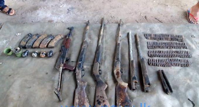 Navy recovers arms cache under Gengea Bridge in Muthur Navy recovers arms cache under Gengea Bridge in Muthur