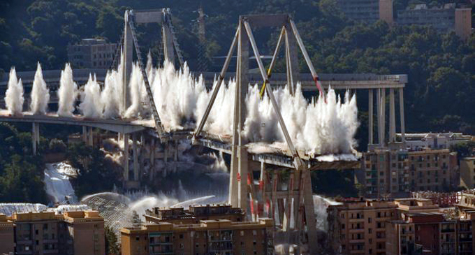 Genoa bridge towers blown up after 3,500 evacuated