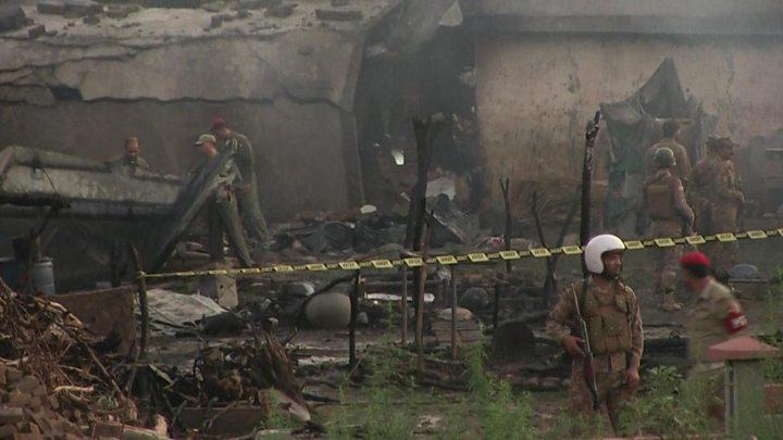 Pakistan Army plane crashes into houses killing 17