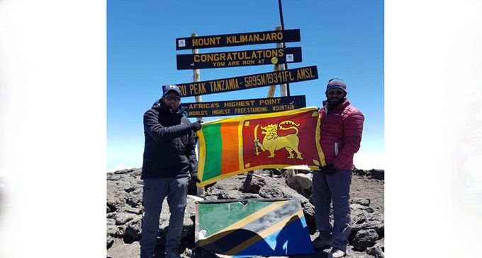 Two Lankans conquer Africa’s highest peak