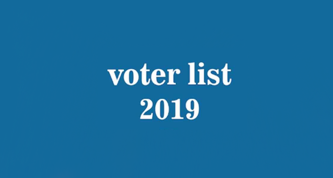 2019 Electoral List for public viewing from today