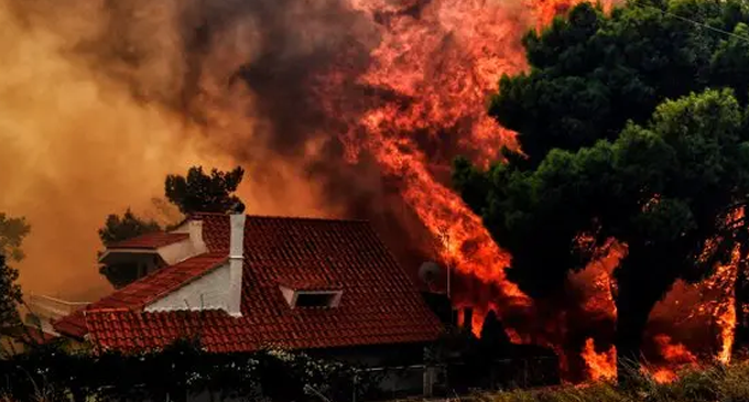 Greek island suffers ‘terrible’ wildfires