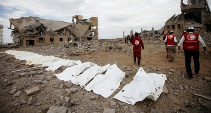 Yemen war: More than 100 dead in Saudi-led strike, says Red Cross