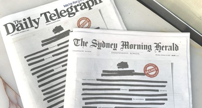 Australian newspapers black out front pages in ‘secrecy’ protest