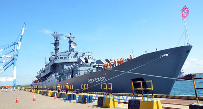 Russian Naval Ship departs Hambantota Harbour after tour [VIDEO]