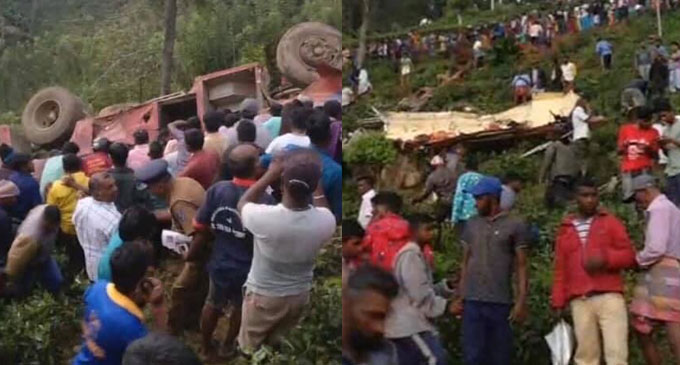 20 injured in a bus accident in Ginigathhena