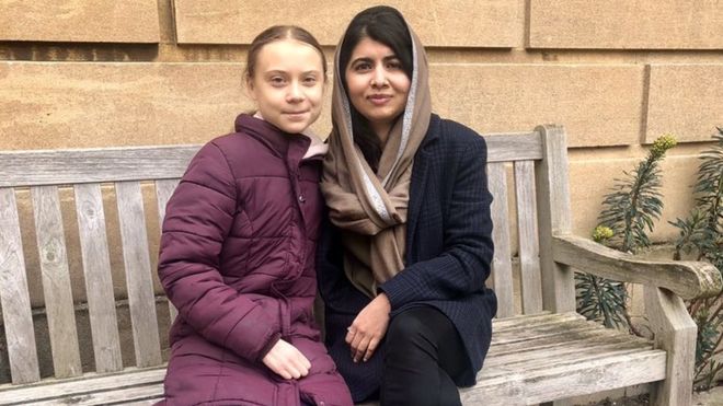 Greta Thunberg meets Malala at university