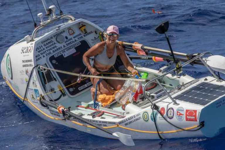 Atlantic rowers complete wooden boat crossing Atlantic rowers complete wooden boat crossing