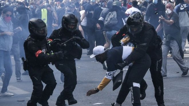 French police clash with anti-racism activists