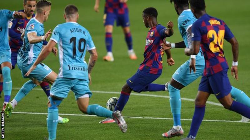 Teenager Fati joins Messi on scoresheet in Barcelona win Teenager Fati joins Messi on scoresheet in Barcelona win