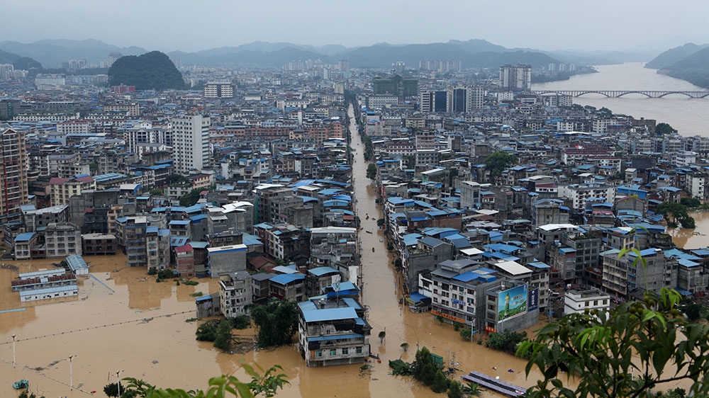 Central and southern China hit by heavy flooding