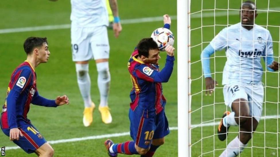 Messi equals Pele record with 643rd club goal