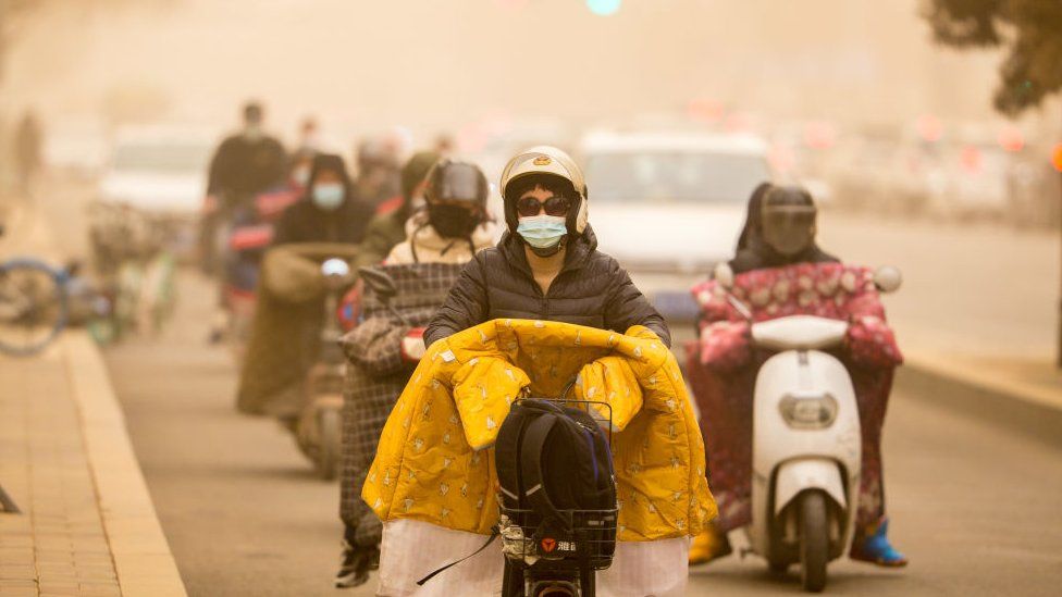 Apocalyptic skies as Beijing hit by worst sandstorm in a decade