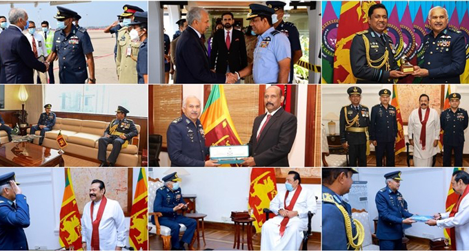 Pakistan Air Chief arrives on a 4-day official visit to Sri Lanka