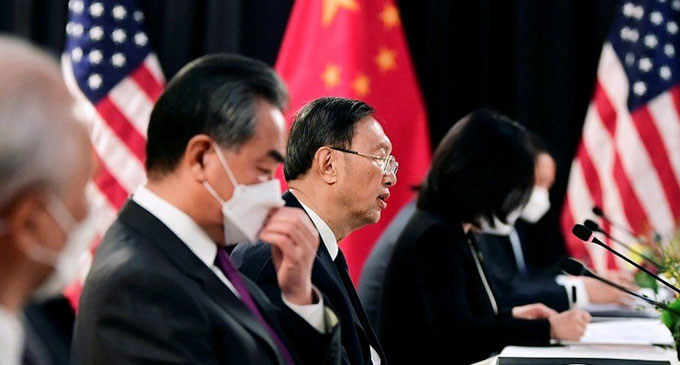 Angry exchanges at US and China talks in Alaska
