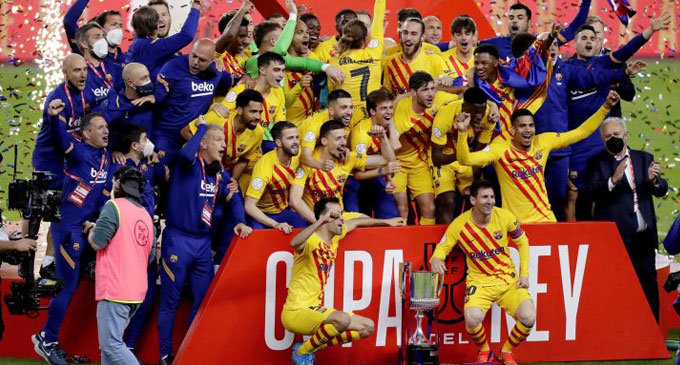 Barcelona won the Copa del Rey for a record-extending 31st time Barcelona won the Copa del Rey for a record-extending 31st time