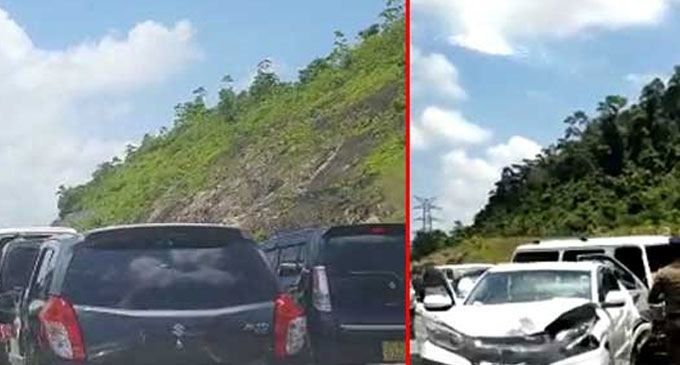 At least 12 vehicles damaged in accidents in Southern expressway At least 12 vehicles damaged in accidents in Southern expressway