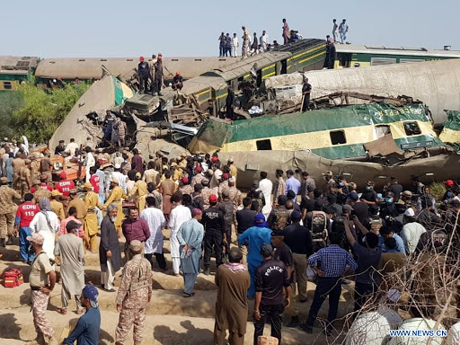 Passenger trains collide in Pakistan killing 36